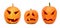 Three emotional halloween pumpkins