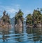 Three epic limestone cliffs at Cheow Lan lake ,Khao Sok National Park,Suratthani,Thailand.