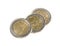 Three euro coins