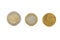 Three euro coins