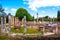 The Three Exedras building ruins of Villa Adriana or HardrianVilla archaeological site of Unesco in Tivoli - Rome -