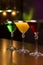 Three exotic cocktails