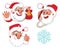 Three expressions of Santa Claus character