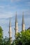 Three of the famous minarets of the Blue Mosque