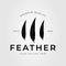 three feather or silhouette quill logo vector illustration design...