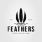 three feathers or poultry feather logo vector illustration design..