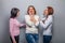 Three female woman woman friends girl gossip