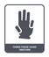 three finge hand gesture icon in trendy design style. three finge hand gesture icon isolated on white background. three finge hand