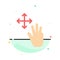 Three, Finger, Gestures, Hold Abstract Flat Color Icon Template