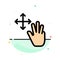 Three, Finger, Gestures, Hold Abstract Flat Color Icon Template