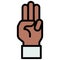 Three-finger salute icon, Protest related vector