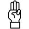 Three-finger salute icon, Protest related vector