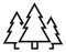 Three fir trees icon. Forest symbol. Conifer park sign