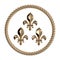 Three fleur de lis in rope 3d rendering