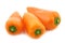 Three fresh orange sweet snack peppers `capsicum`