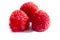 Three fresh red sweet raspberry