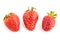 A three fresh strawberry fruit