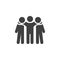 Three friend standing vector icon