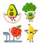 Three fruits and vegetables do sport