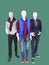 Three full length male mannequins.