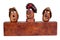 Three Funny Wooden Heads