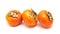 Three Fuyu persimmon isolated