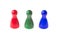 Three game pawns