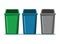 Three garbage can icon cartoon