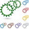 Three gears in color, mechanic and industrial logo