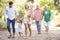 Three Generation Family On Country Walk Together