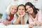 Three generation women on sofa