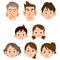 Three generations of family angry face icon