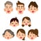 Three generations family smile icon