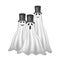 Three ghosts in white design with face