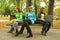 Three girls on a bench