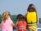 Three Girls on Front of Boat