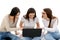 Three girls with laptop