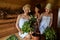 Three girls relaxing in sauna