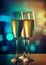 Three glasses of champagne with blurred background