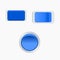 Three Glossy Blue Buttons Vector Illustration