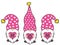 Three Gnomes holding MOM word on Mothers day vector illustrator