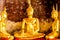 The three of golden buddha at Wat Suthat Thepwararam