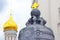 Three golden crosses. Moscow Kremlin. UNESCO World Heritage Site.