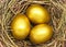 Three golden eggs