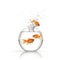 Three goldfish jumping out of the water