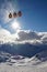 Three gondola in the sky of Val Thorens resort
