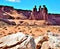 Three Gossips Rock Formation, Arches National Park, Moab, Utah.