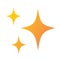 Three gradient orange silhouette star flat icon