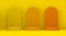 Three gradient yellow orange podium 3D