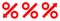 Three Graphic Percent Arrows Red